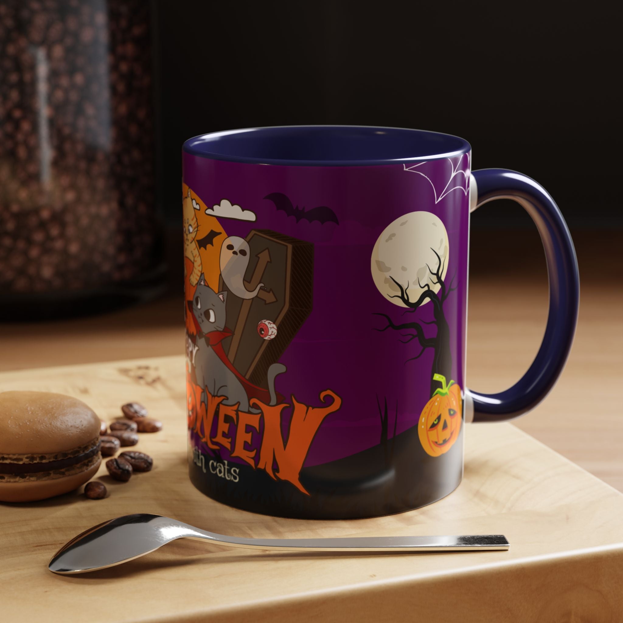 Happy Halloween is Better with Cats | Accent Coffee Mug
